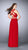 La Femme - Charming Sleeveless V-neck Two-piece Long Dress 23940 in Red