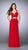 La Femme - Charming Sleeveless V-neck Two-piece Long Dress 23940 in Red