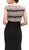 Eureka Fashion - Lace Cap Sleeve Bateau Jersey Sheath Evening Dress