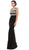 Eureka Fashion - Lace Cap Sleeve Bateau Jersey Sheath Evening Dress