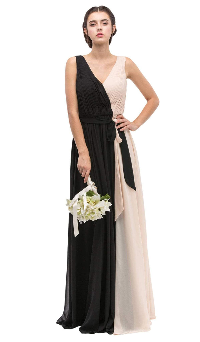 V-neck Chiffon Pleated A-line Dress