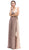 Eureka Fashion - V-neck Chiffon Pleated A-line Dress