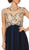 Eureka Fashion - Cap Sleeve Illusion Beaded Lace A-Line Evening Gown