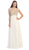 Cap Sleeve Illusion Beaded Lace A-Line Evening Gown