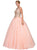 Eureka Fashion - Gilded Bateau Neck Mesh Ball Gown