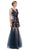 Eureka Fashion - Illusion Bateau Floral Embroidered Trumpet Dress