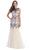 Bateau Neck Embellished Mermaid Evening Gown
