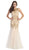 Eureka Fashion - Bateau Neck Embellished Mermaid Evening Gown