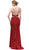 Eureka Fashion - Jeweled Halter Jersey Sheath Evening Dress