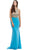 Beaded Halter Neck Jersey Sheath Evening Dress