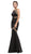 Sheer Panels Halter Satin Trumpet Dress