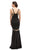 Eureka Fashion - Sheer Panels Halter Satin Trumpet Dress