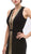 Plunging Gold Beading Fitted Evening Dress