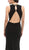 Eureka Fashion - Plunging Gold Beading Fitted Evening Dress