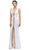 Plunging Gold Beading Fitted Evening Dress