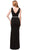 Beaded Plunging V-neck Jersey Evening Dress