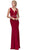 Eureka Fashion - Beaded Plunging V-neck Jersey Evening Dress