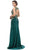 Eureka Fashion - Sleeveless Embroidered Gilt Lace Trumpet Evening Gown