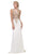 Eureka Fashion - Sleeveless Embroidered Gilt Lace Trumpet Evening Gown