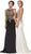Eureka Fashion - Sleeveless Embroidered Gilt Lace Trumpet Evening Gown