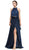 Sleeveless Lace Halter Evening Dress with Slit