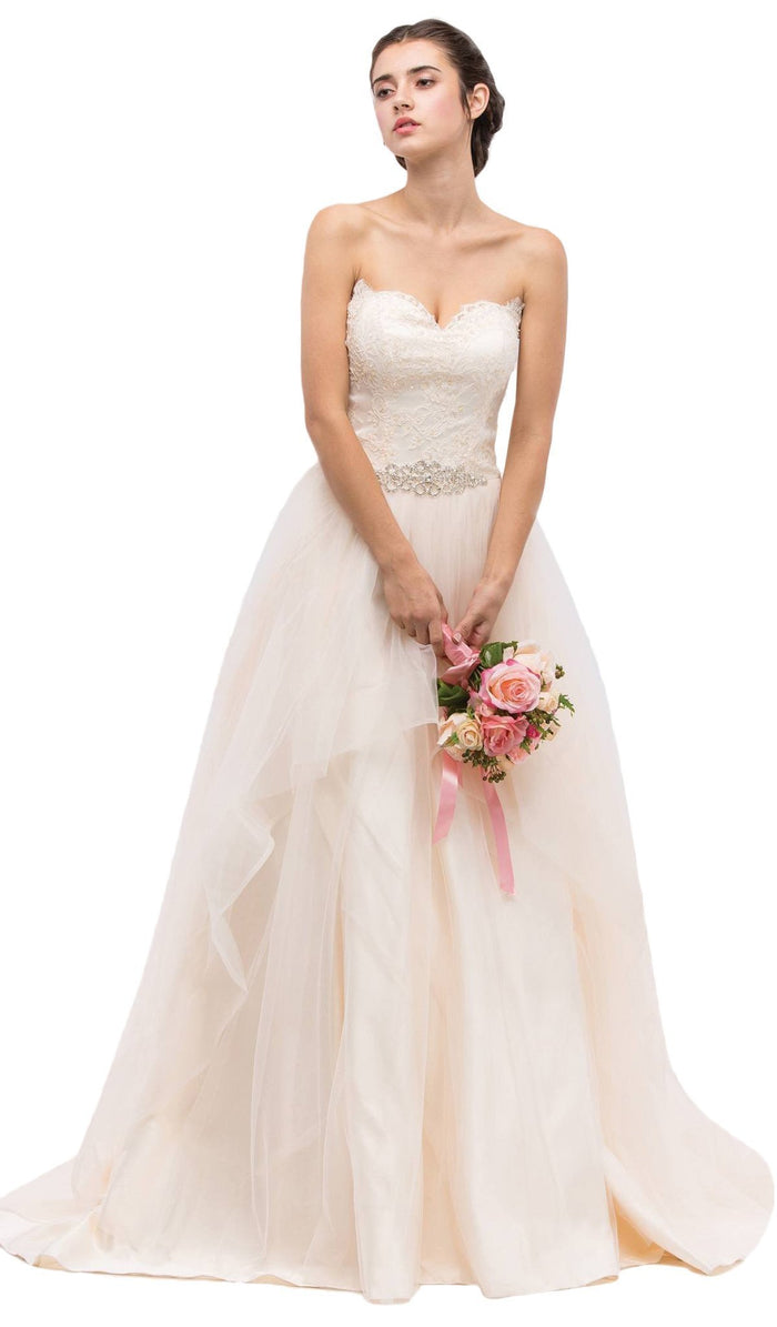 Strapless Corset Style Back Wedding Gown
