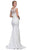 Lace Illusion Bateau Satin Wedding Dress