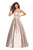 La Femme - 27280 Sweetheart Fitted Pleated Ballgown In Pink and Gold