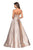 La Femme - 27280 Sweetheart Fitted Pleated Ballgown In Pink and Gold