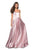 La Femme - 27506 Strapless Sweetheart Metallic Empire Gown In Pink