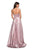 La Femme - 27506 Strapless Sweetheart Metallic Empire Gown In Pink