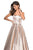 La Femme - 27280 Sweetheart Fitted Pleated Ballgown In Pink and Gold