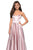 La Femme - 27506 Strapless Sweetheart Metallic Empire Gown In Pink
