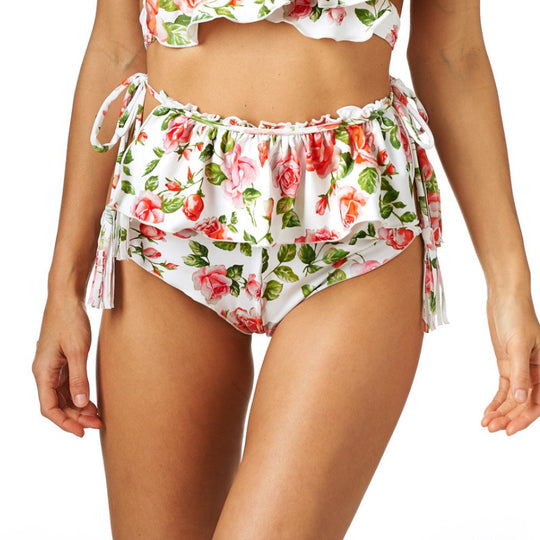 Rose Cabana Ruffle Short Bottom