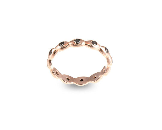 Black Diamond and Rose Gold Wedding Band