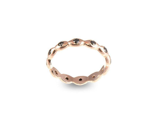 Ashley Schenkein Jewelry - Black Diamond and Rose Gold Wedding Band