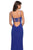 La Femme - 27469 Strappy Scoop Evening Dress with Slit In Blue