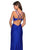 La Femme - 27602 Plunging V-Neck Fitted Jersey Gown In Blue