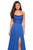 La Femme - 27293 Beaded Bodice Low Cutout Back Gown In Blue