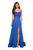 La Femme - 27293 Beaded Bodice Low Cutout Back Gown In Blue