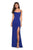 La Femme - 27469 Strappy Scoop Evening Dress with Slit In Blue