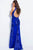 Jovani - Fitted Beaded Lace Halter Evening Dress JVN55869 in Blue