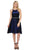 Poly USA - 8310 Sleeveless Halter Knee Length Pleated A-line Dress
