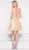 Colors Dress - 1975 Embellished Deep V-neck A-line Cocktail Dress in Gold