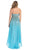 Metallic Sequined Strapless High Low Prom Gown