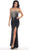 Strapless Plunging Neck Embellished Evening Dress