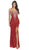 Strapless Plunging Neck Embellished Evening Dress