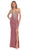 Strapless Plunging Neck Embellished Evening Dress