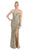 Strapless Plunging Neck Embellished Evening Dress