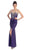 May Queen - Strapless Plunging Neck Embellished Evening Dress